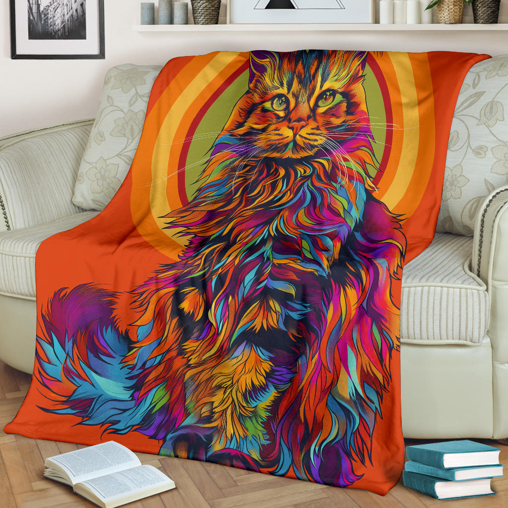 Ragamuffin Cat Blanket, Trippy Psychedelics Ragamuffin Cat Fleece Blanket, Ragamuffin Cat Throw Blanket, Ragamuffin Cat Gifts