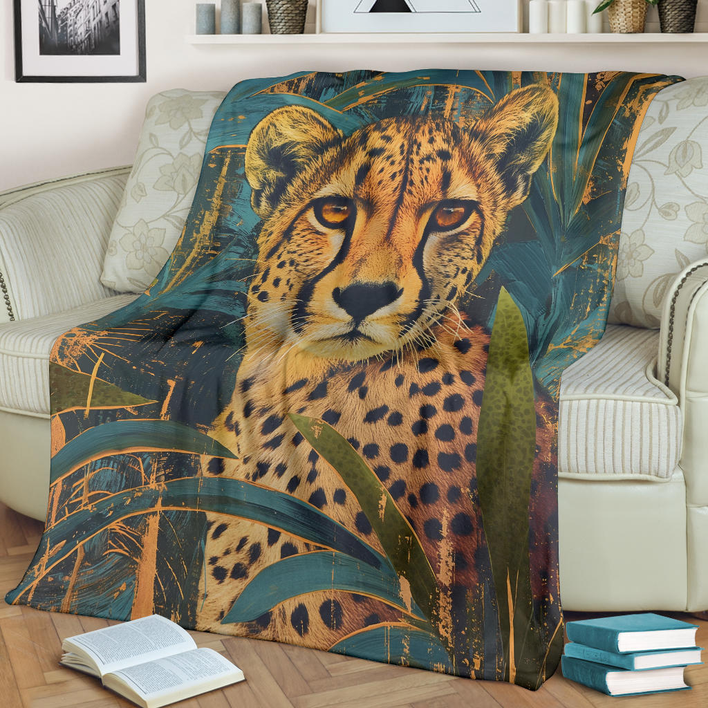 Cheetah Blanket, Trippy Psychedelics Cheetah Fleece Blanket, Cheetah Throw Blanket, Cheetah Gifts