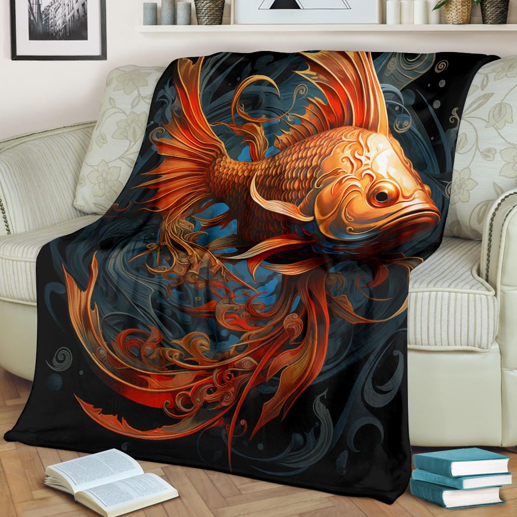 Fish Zodiac Blanket, Pisces Zodiac Gifts, Fish Zodiac Throw Blanket, Fish Zodiac Sign Fleece Blanket