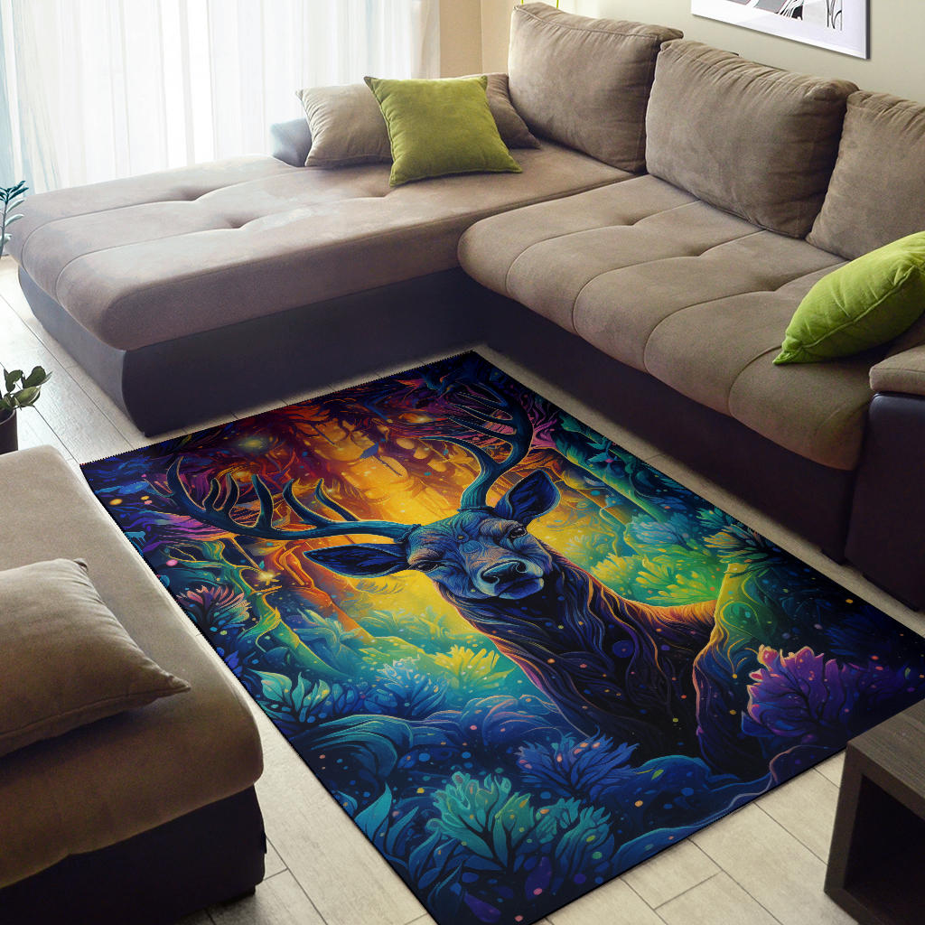 Deer rug, Deer Trippy Rug, Deer Gifts, Deer Decor