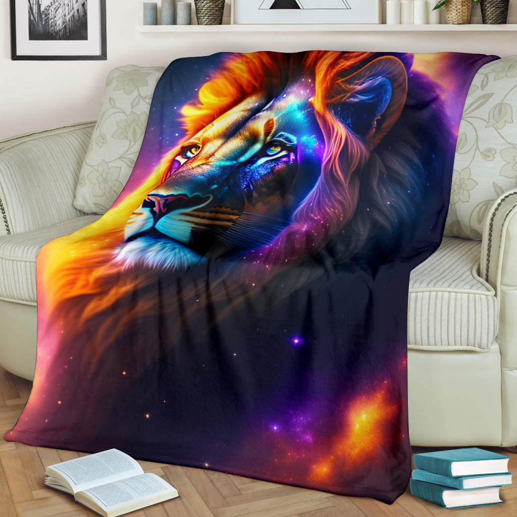 Lion With Rainbow Blanket