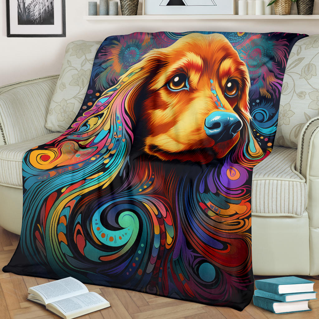 Trippy Psychedelics Dachshund Blanket, Dachshund Throw Blanket, Dachshund Fleece Blanket, Dachshund Gifts