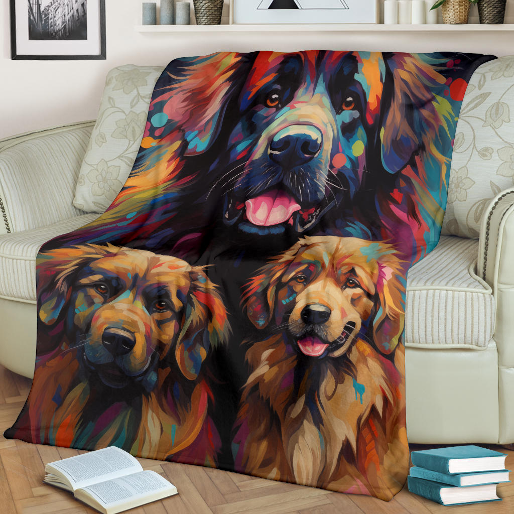 Leonberger Blanket, Trippy Psychedelics Leonberger Fleece Blanket, Leonberger Throw Blanket, Leonberger Gifts