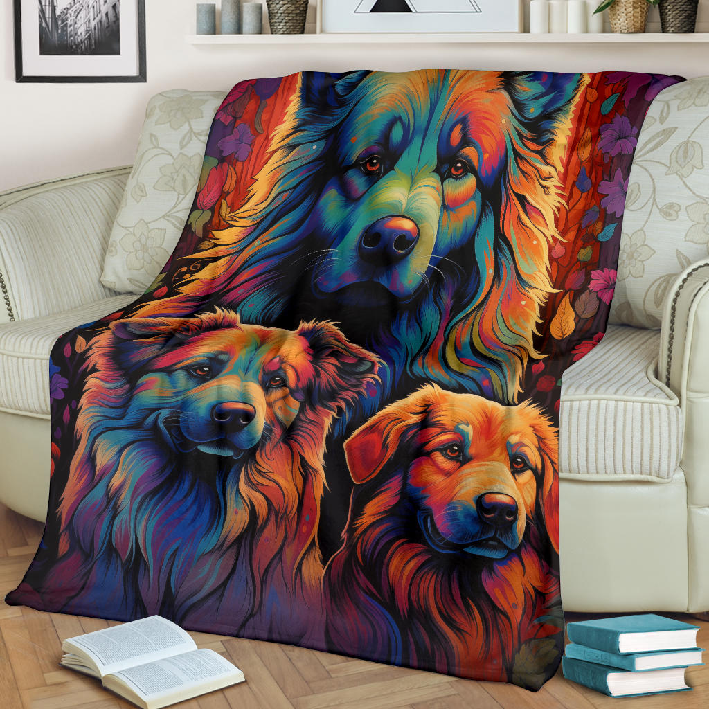 Caucasian Shepherd Blanket, Trippy Psychedelics Caucasian Shepherd Fleece Blanket, Caucasian Shepherd Throw Blanket, Caucasian Shepherd Gifts