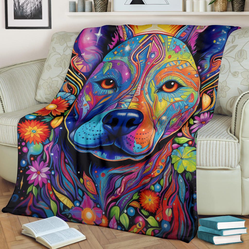 American Staffordshire Terri Blanket, Trippy Psychedelics American Staffordshire Terri Fleece Blanket, American Staffordshire Terri Throw Blanket, American Staffordshire Terri Gifts