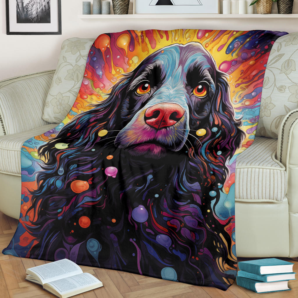 American Water Spaniel Blanket, Trippy Psychedelics American Water Spaniel Fleece Blanket, American Water Spaniel Throw Blanket, American Water Spaniel Gifts