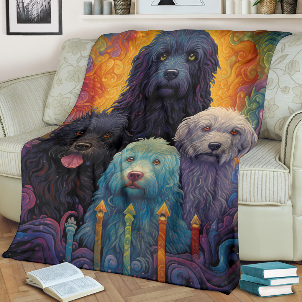 Puli Blanket, Trippy Psychedelics Puli Fleece Blanket, Puli Throw Blanket, Puli Gifts