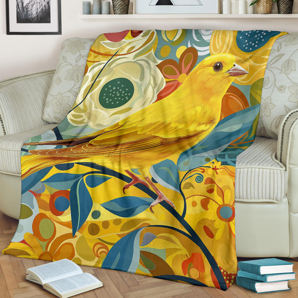 Canary bird Blanket, Trippy Psychedelics Canary bird Fleece Blanket, Canary bird Throw Blanket, Canary bird Gifts