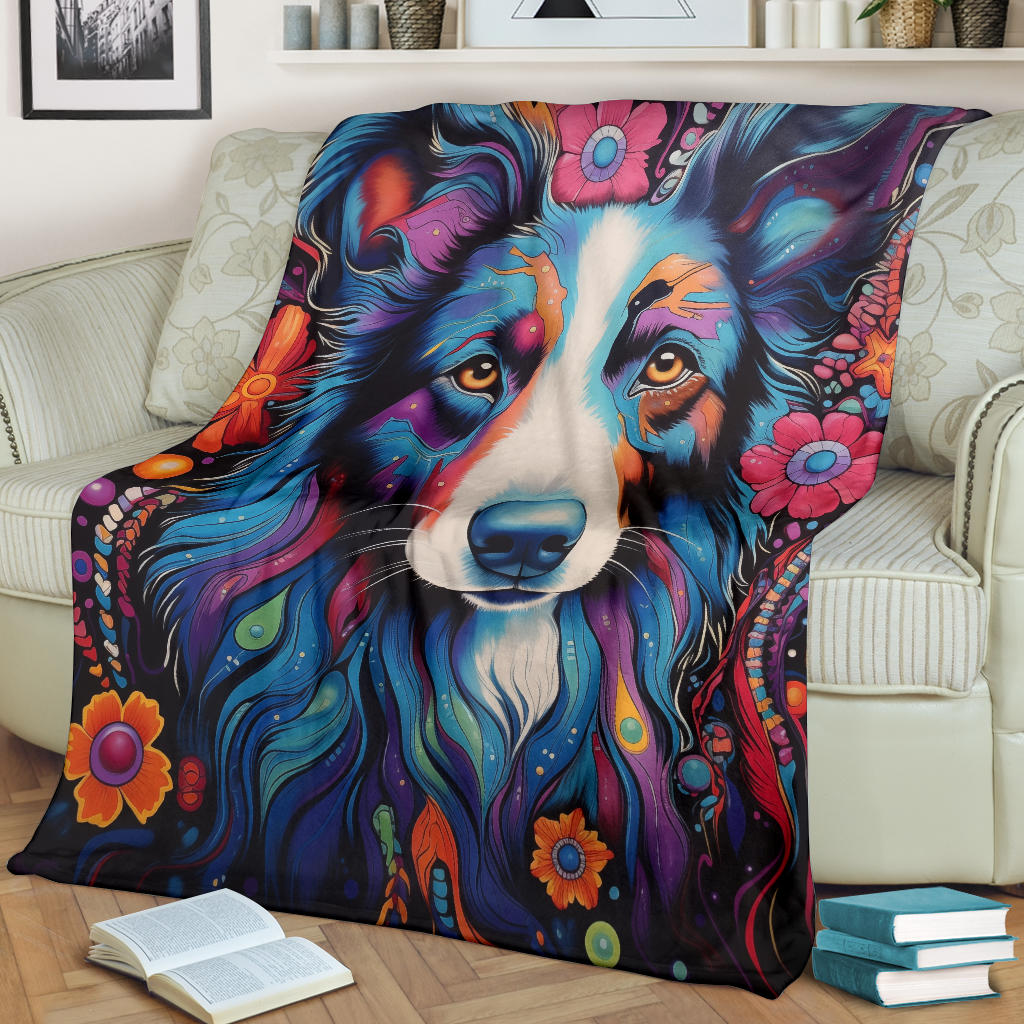 Australian Shepherd Blanket, Australian Shepherd Trippy Psychedelics Blanket, Australian Shepherd Gifts, Australian Shepherd Throw Blanket