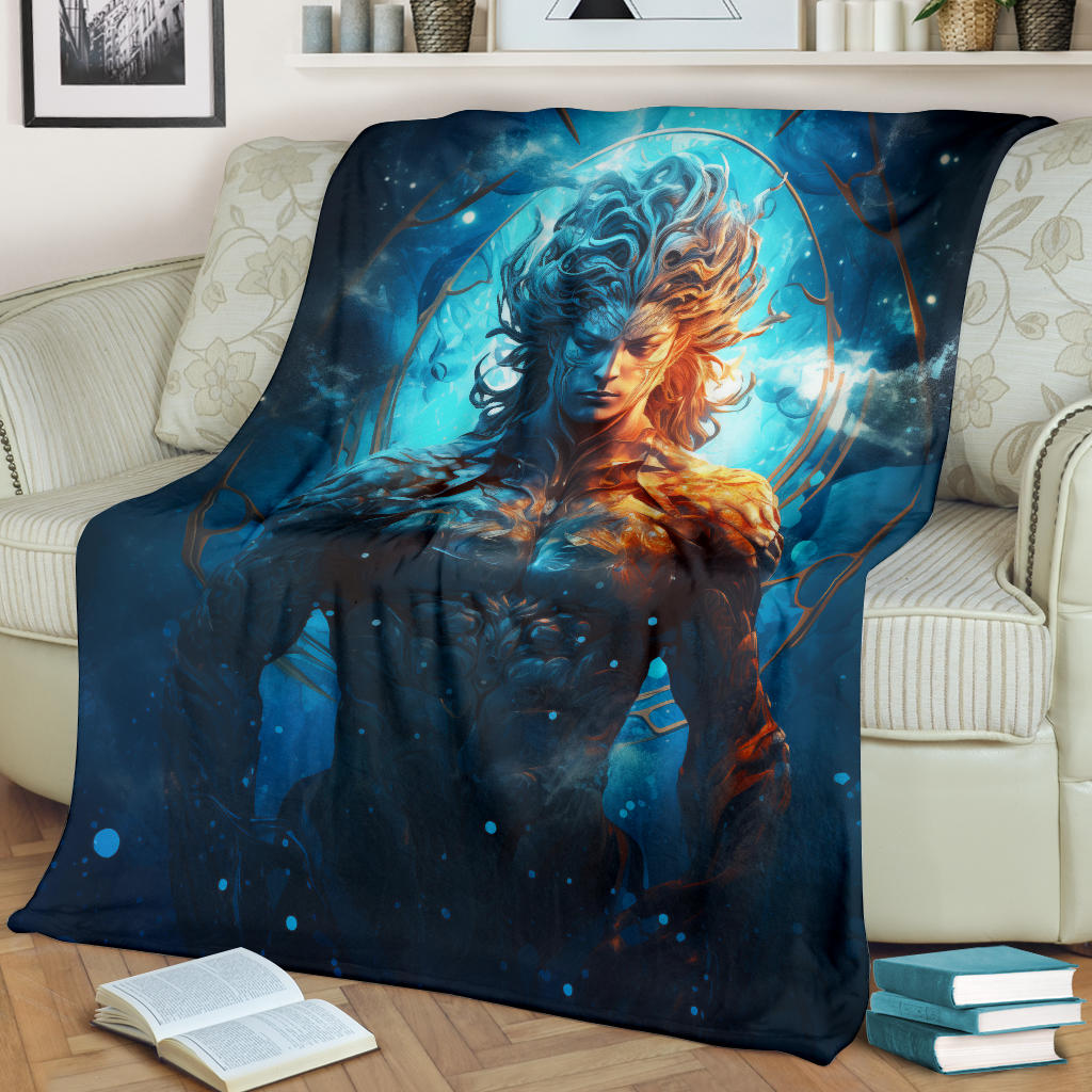 Aquarius Zodiac Sign Blanket, Aquarius Zodiac Throw Blanket, Aquarius Zodiac Gifts, Aquarius Fleece Blanket