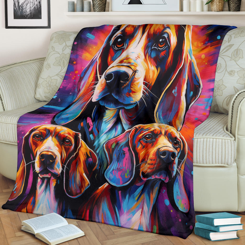 English Foxhound Blanket, Trippy Psychedelics English Foxhound Fleece Blanket, English Foxhound Throw Blanket, English Foxhound Gifts