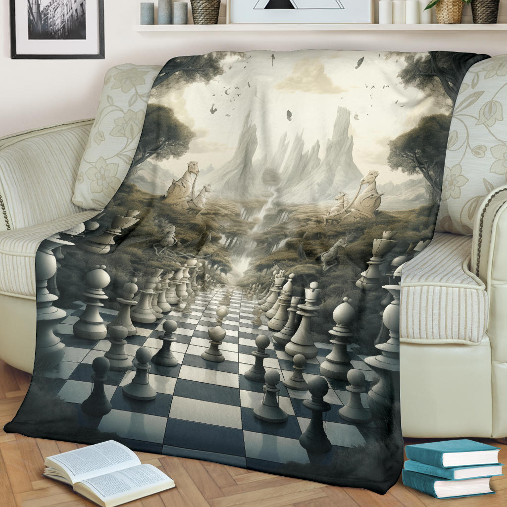 Chess Blanket, Chess Fleece Blanket, Chess Gifts, Chess Neuveau art, Chess Custom Name, Chess Throw Blanket