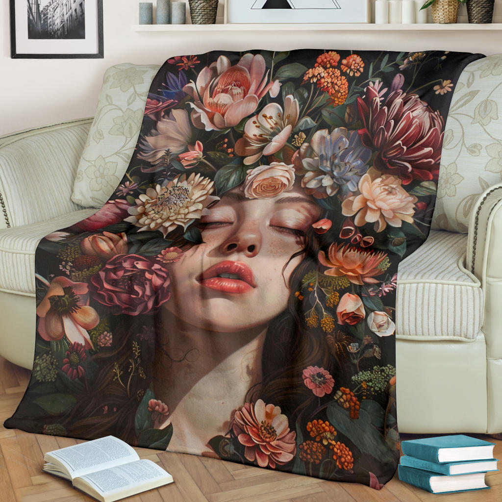 Floral Fantasy Blanket,  Floral Fantasy Estetic Blanket, Floral Fantasy Blanket Gifts, Blanket