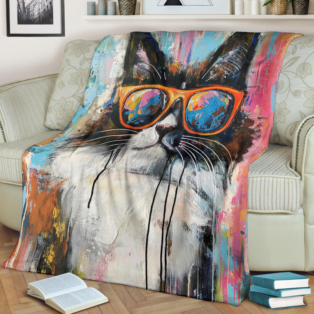 Ragdoll Cat Blanket, Trippy Psychedelics Ragdoll Cat Fleece Blanket, Ragdoll Cat Throw Blanket, Ragdoll Cat Gifts