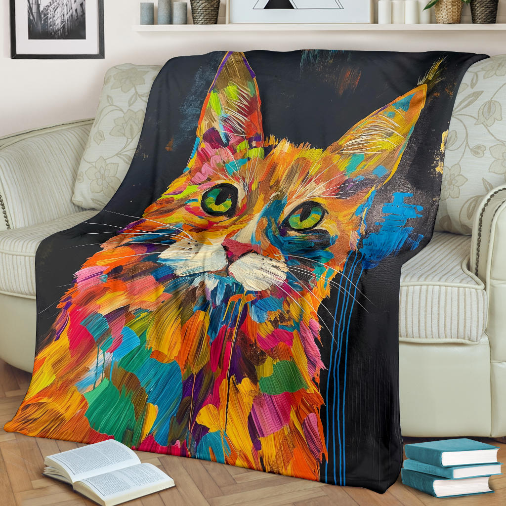 American Bobtail cat Blanket, Trippy Psychedelics American Bobtail cat Fleece Blanket, American Bobtail cat Throw Blanket, American Bobtail cat Gifts