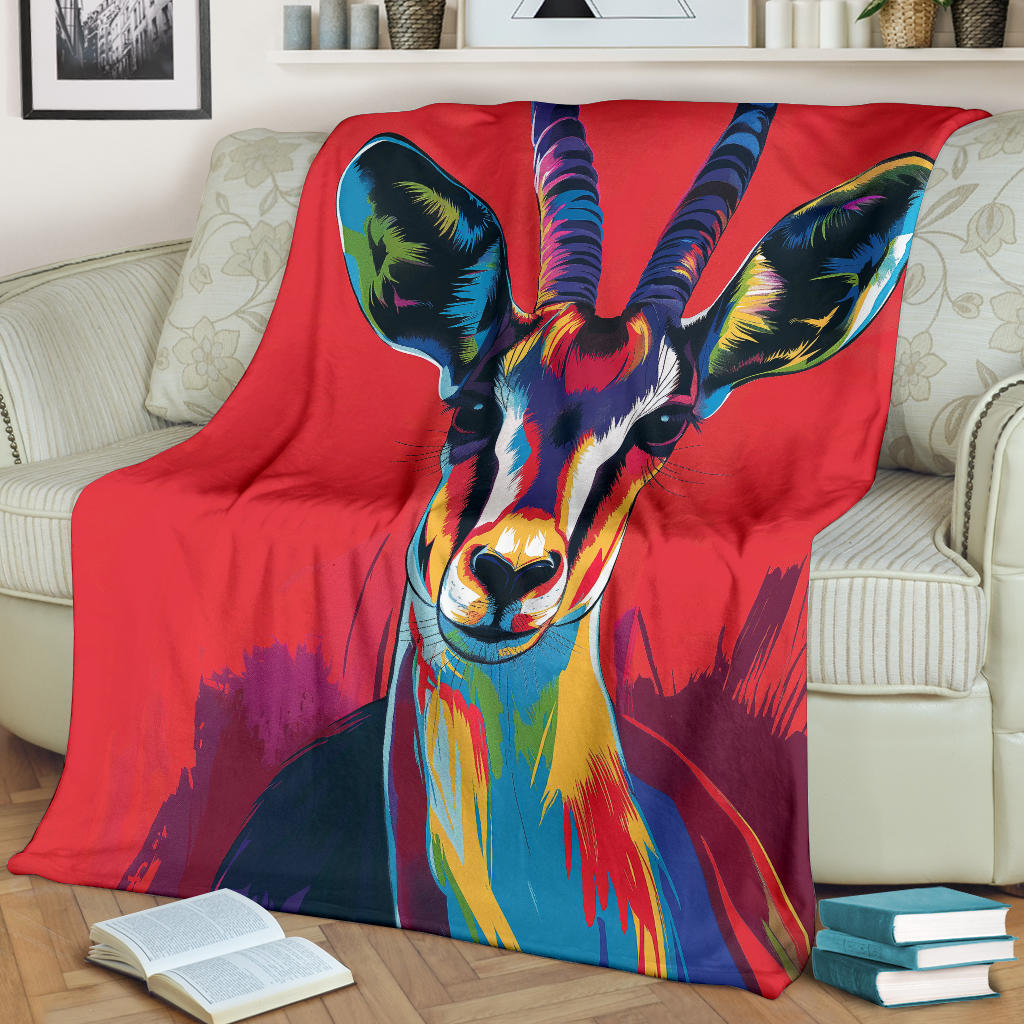 Gazelle animal Blanket, Trippy Psychedelics Gazelle animal Fleece Blanket, Gazelle animal Throw Blanket, Gazelle animal Gifts