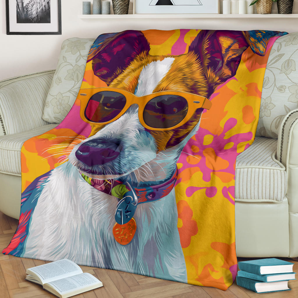 Japanese Terrier Blanket, Trippy Psychedelics Japanese Terrier Fleece Blanket, Japanese Terrier Throw Blanket, Japanese Terrier Gifts