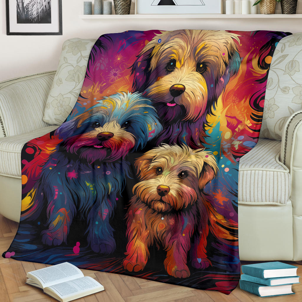 Glen of Imaal Terrier Blanket, Trippy Psychedelics Glen of Imaal Terrier Fleece Blanket, Glen of Imaal Terrier Throw Blanket, Glen of Imaal Terrier Gifts