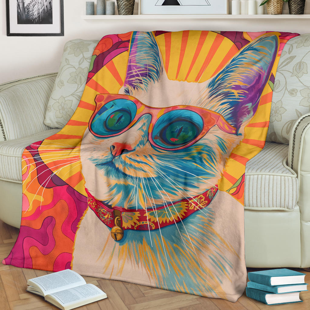 Burmilla cat Blanket, Trippy Psychedelics Burmilla cat Fleece Blanket, Burmilla cat Throw Blanket, Burmilla cat Gifts