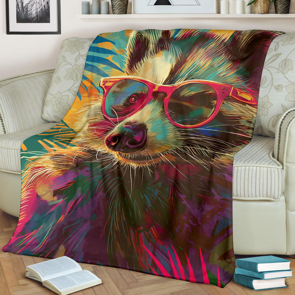 Badger Blanket, Trippy Psychedelics Badger Fleece Blanket, Badger Throw Blanket, Badger Gifts