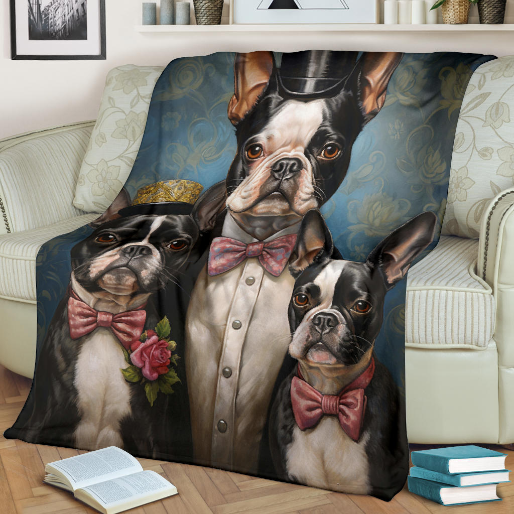 Boston Terrier Family Blanket, Boston Terrier Blanket, Boston Terrier Throw Blanket, Boston Terrier, Boston Terrier Gifts