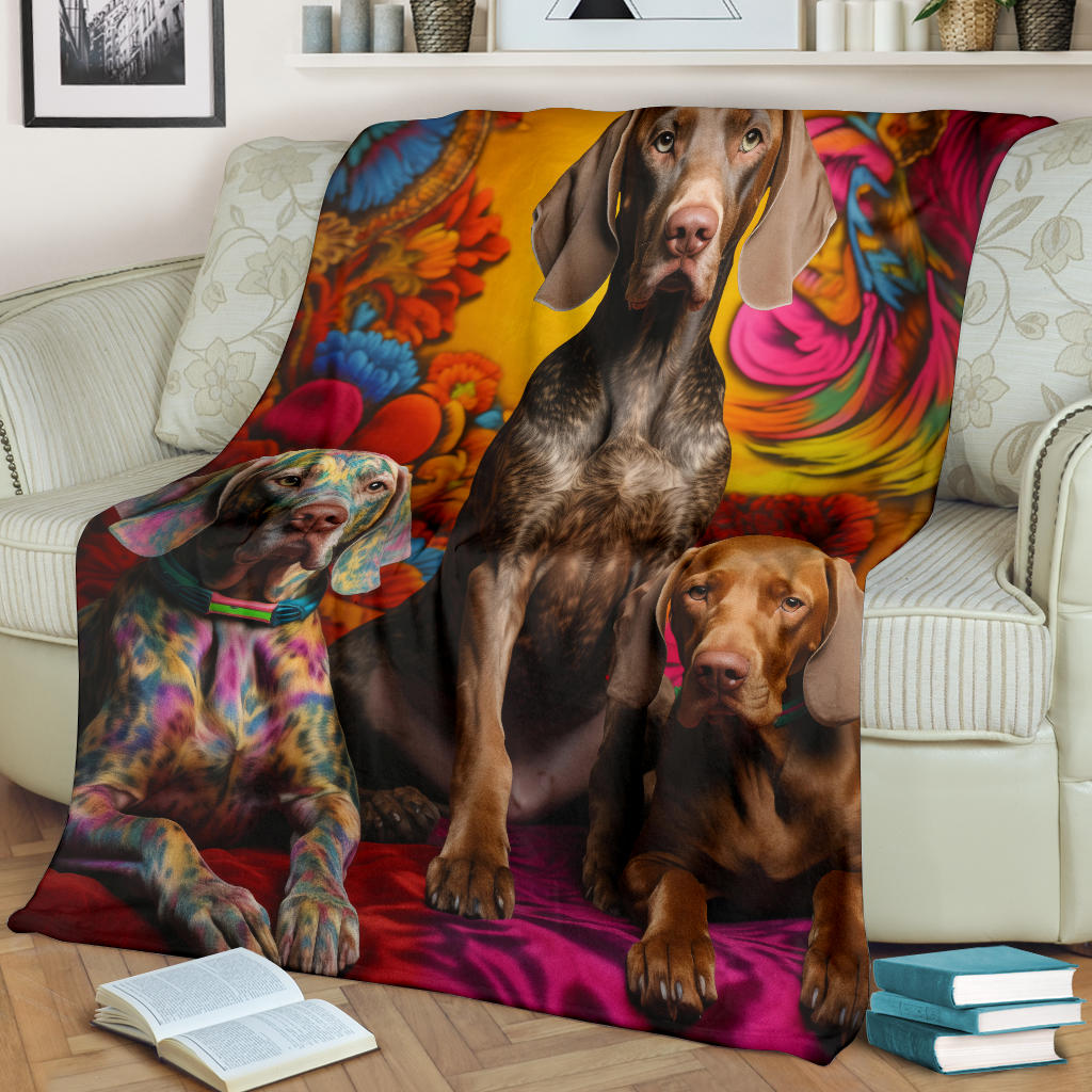 Bracco Italiano Blanket, Trippy Psychedelics Bracco Italiano Fleece Blanket, Bracco Italiano Throw Blanket, Bracco Italiano Gifts