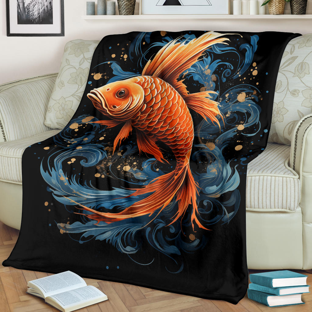 Fish Zodiac Blanket, Pisces Zodiac Gifts, Fish Zodiac Throw Blanket, Fish Zodiac Sign Fleece Blanket