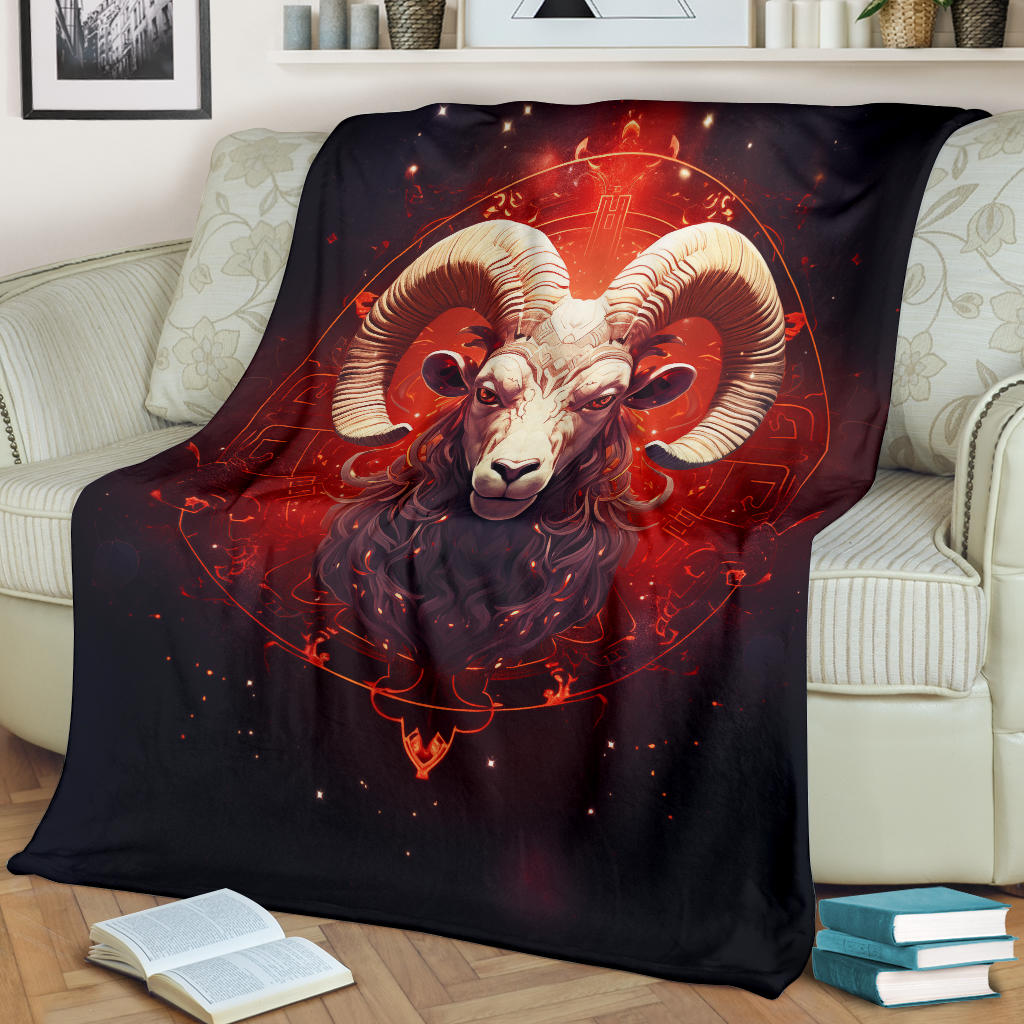 Aries Zodiac Blanket, Ram Zodiac Sign, Aries Gifts, Aries Throw Blanket, Ram Zodiac Gifts