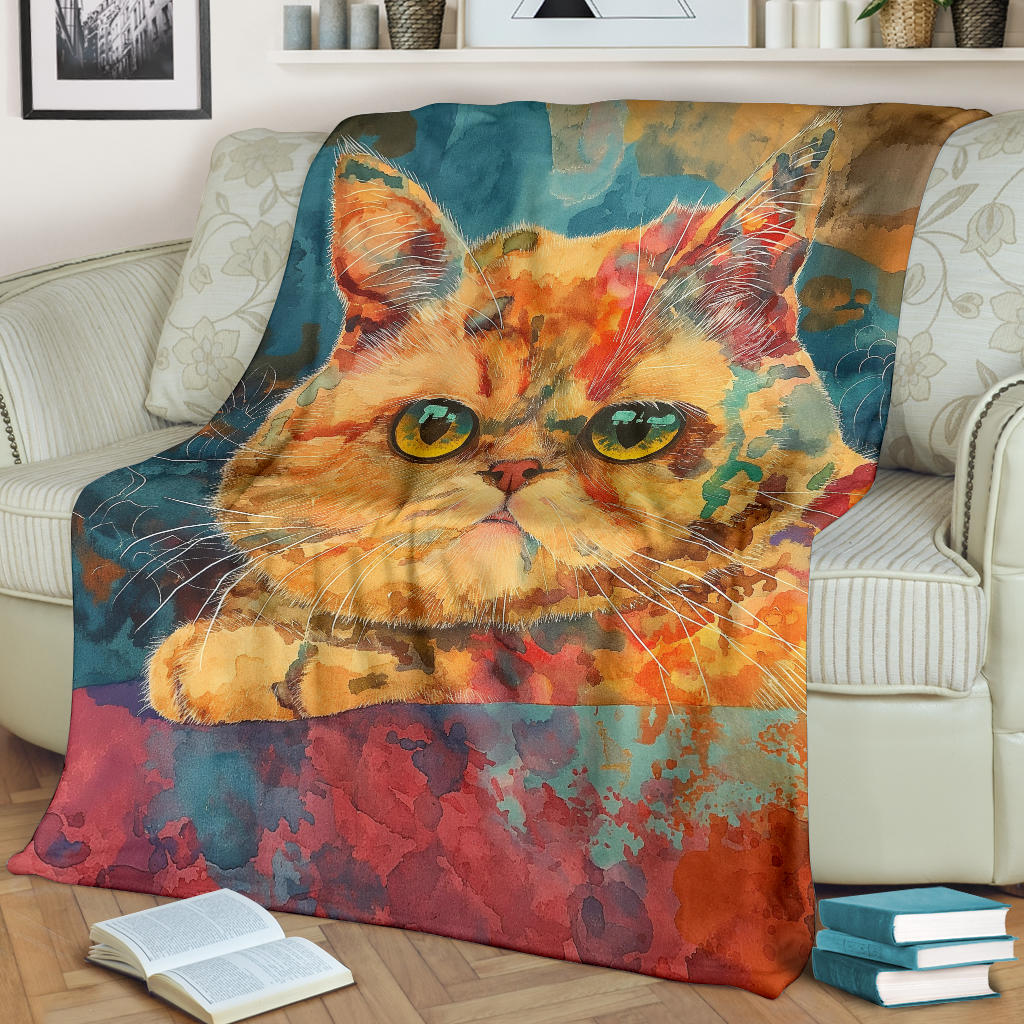 Exotic Shorthair cat Blanket, Trippy Psychedelics Exotic Shorthair cat Fleece Blanket, Exotic Shorthair cat Throw Blanket, Exotic Shorthair cat Gifts