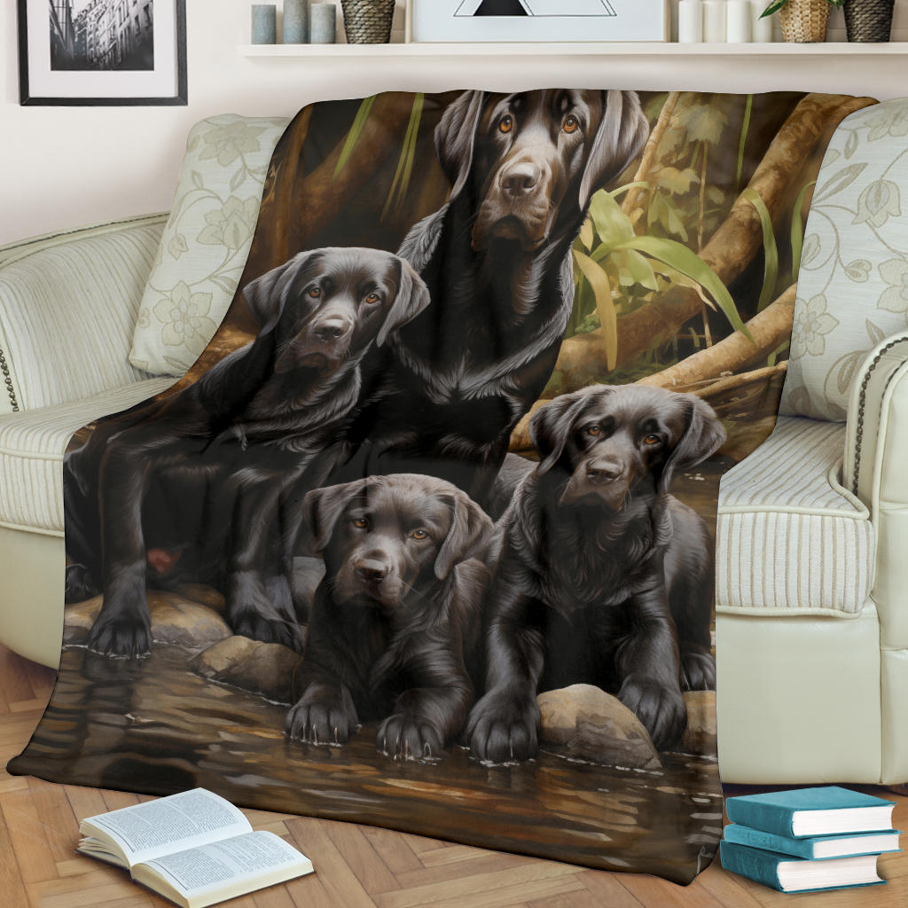 Labrador Retriever Family Blanket, Labrador Retriever Throw Blanket, Labrador Retriever Gifts, Labrador Retriever Fleece Blanket