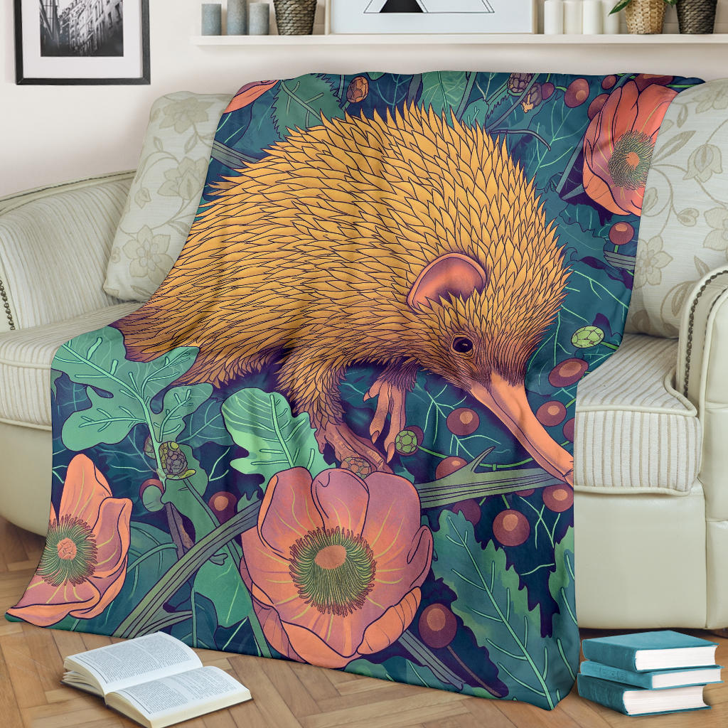 Echidna Blanket, Trippy Psychedelics Echidna Fleece Blanket, Echidna Throw Blanket, Echidna Gifts