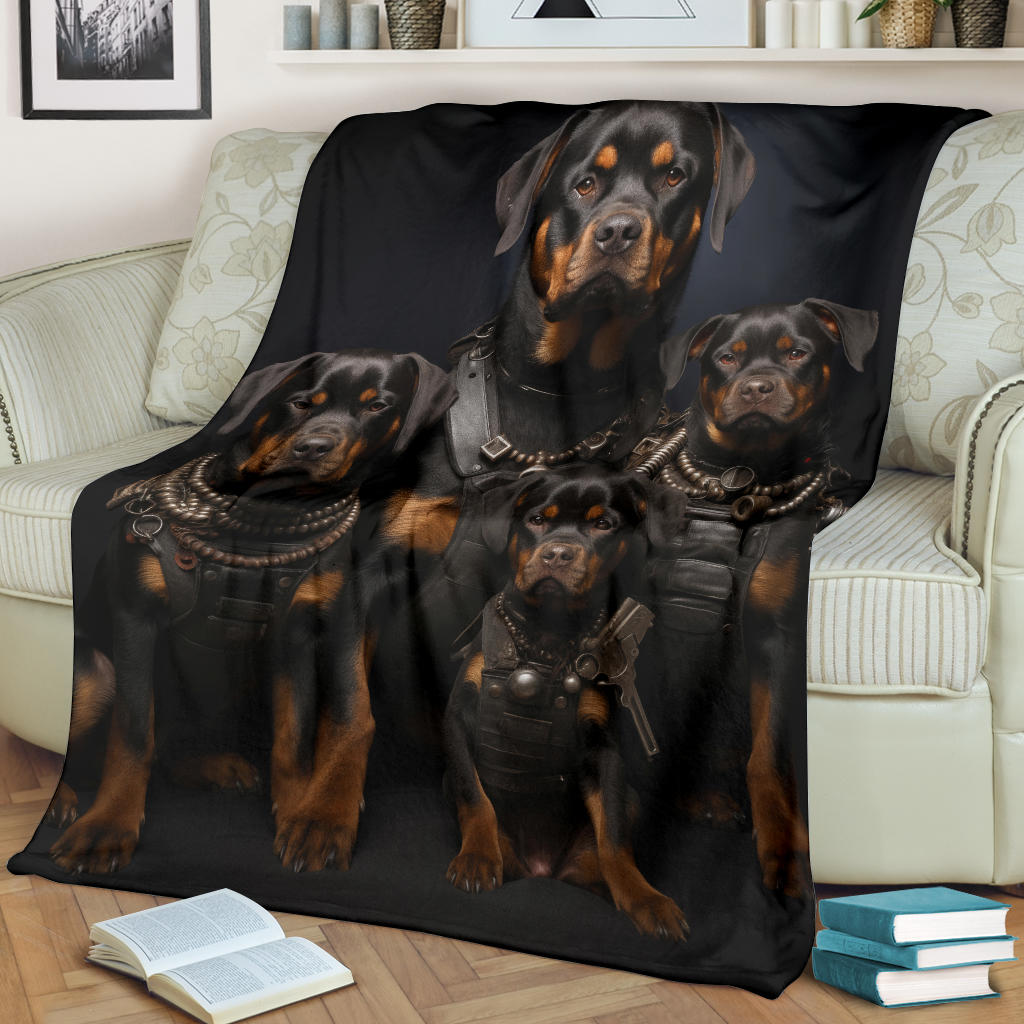 Rottweiler Family Blanket, Rottweiler Blanket, Rottweiler gifts, Rottweiler Throw Blanket