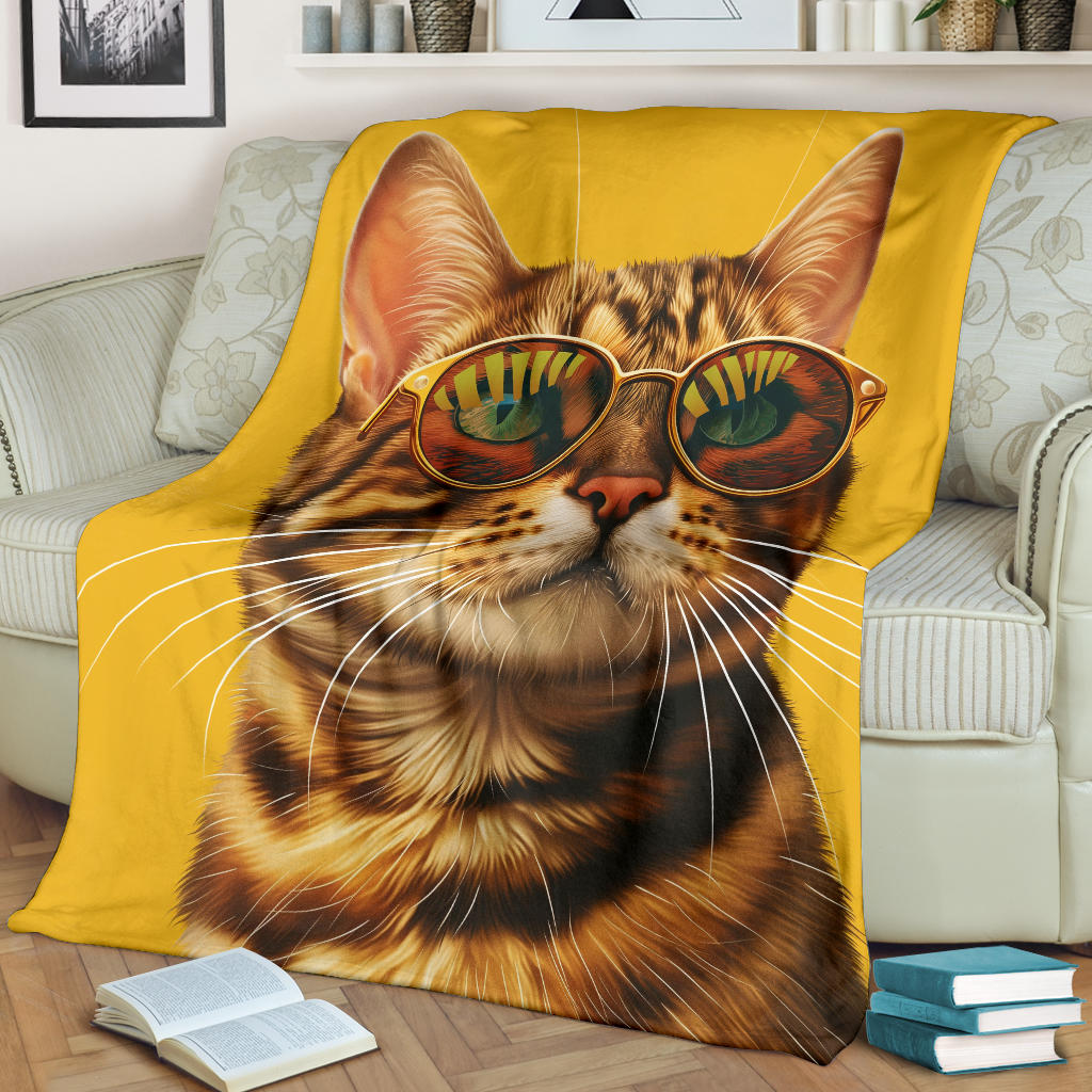 Bengal cat Blanket, Trippy Psychedelics Bengal cat Fleece Blanket, Bengal cat Throw Blanket, Bengal cat Gifts