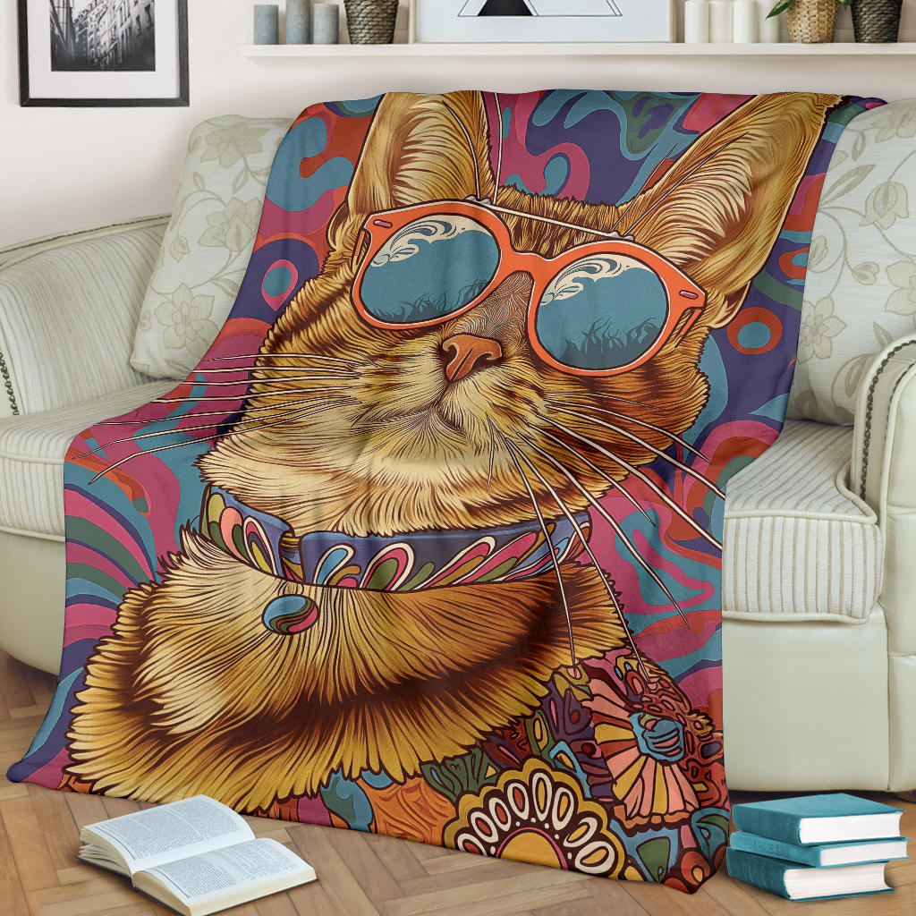 Ocicat Cat Blanket, Trippy Psychedelics Ocicat Cat Fleece Blanket, Ocicat Cat Throw Blanket, Ocicat Cat Gifts