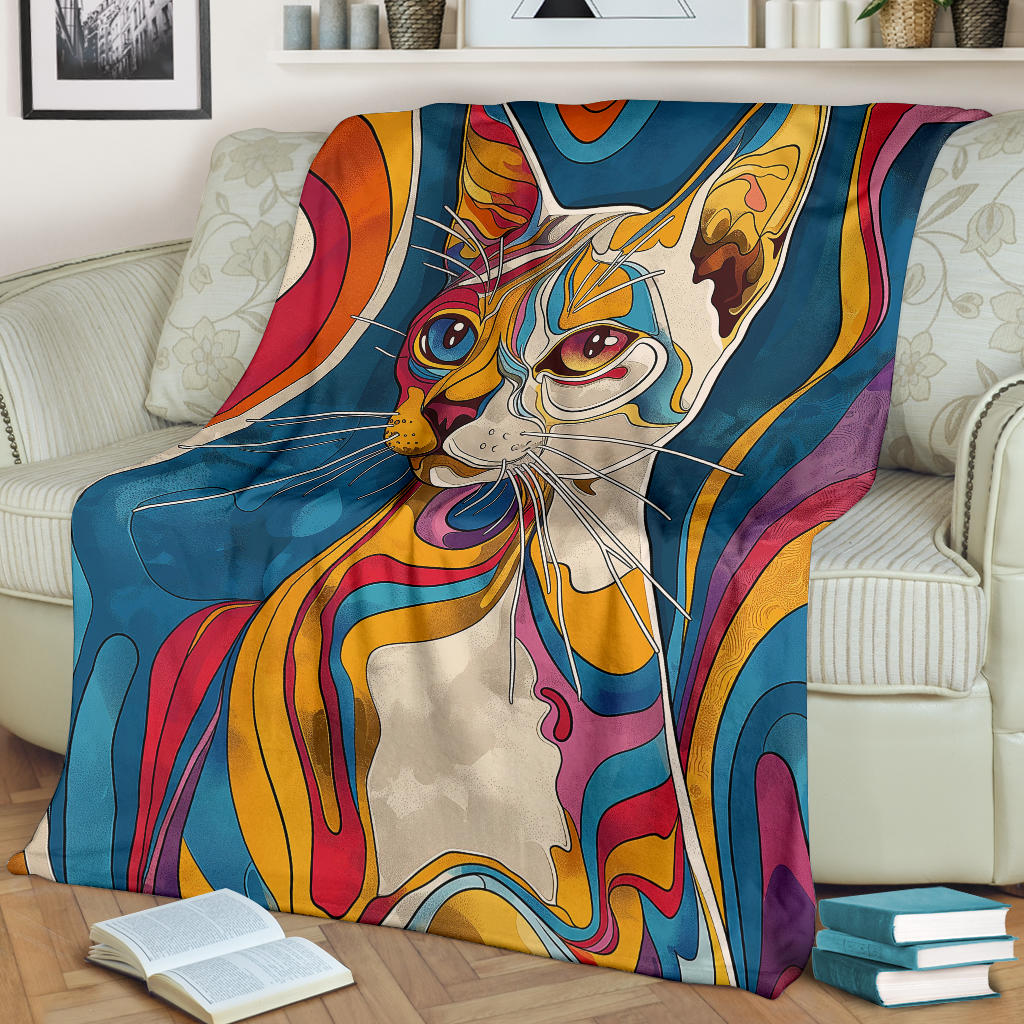 Burmilla cat Blanket, Trippy Psychedelics Burmilla cat Fleece Blanket, Burmilla cat Throw Blanket, Burmilla cat Gifts