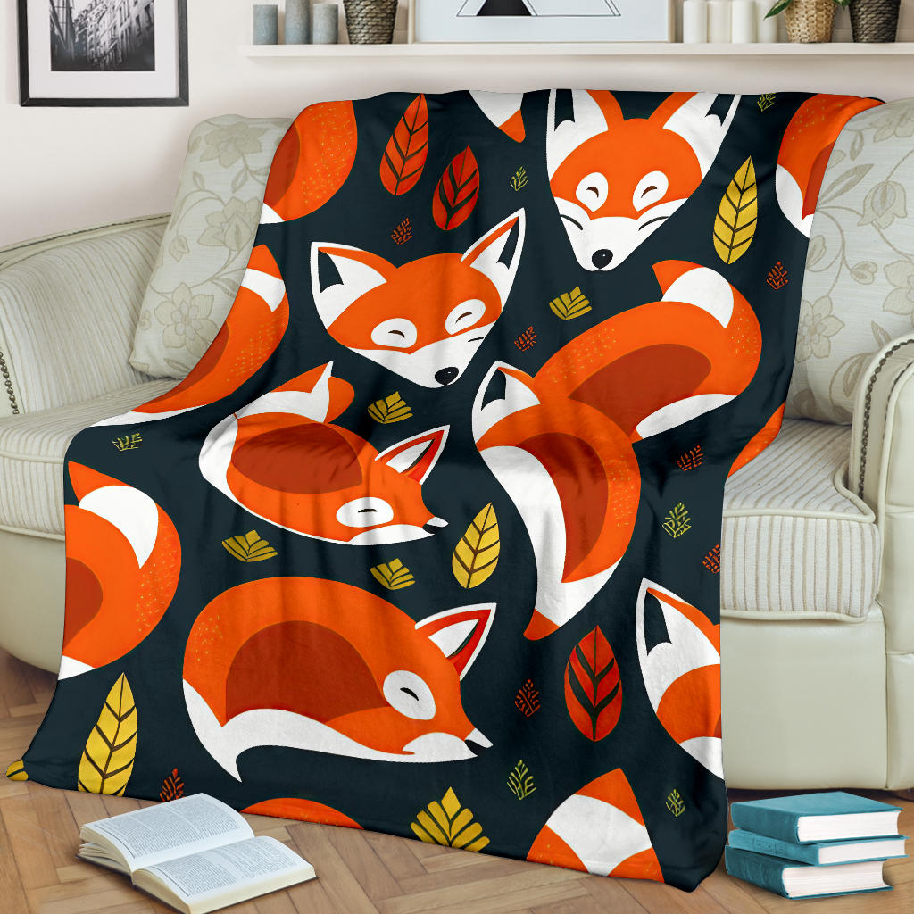 Forest Fox Blanket Fox Fleece Blanket