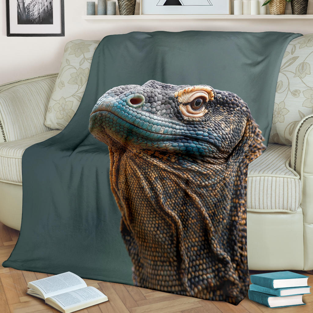 Komodo Dragon Blanket, Trippy Psychedelics Komodo Dragon Fleece Blanket, Komodo Dragon Throw Blanket, Komodo Dragon Gifts