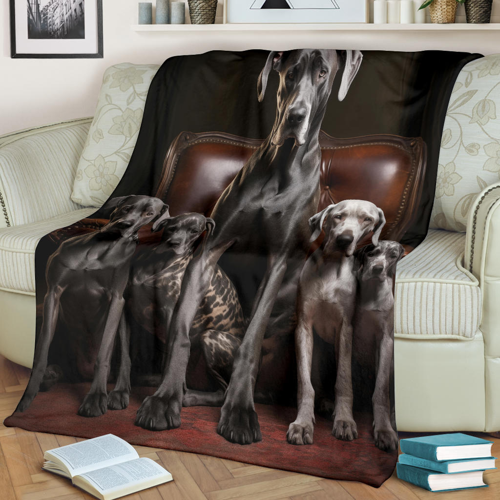 Great Dane Family Blanket, Great Dane Throw Blanket, Great Dane Gifts, Great Dane Fleece Blanket