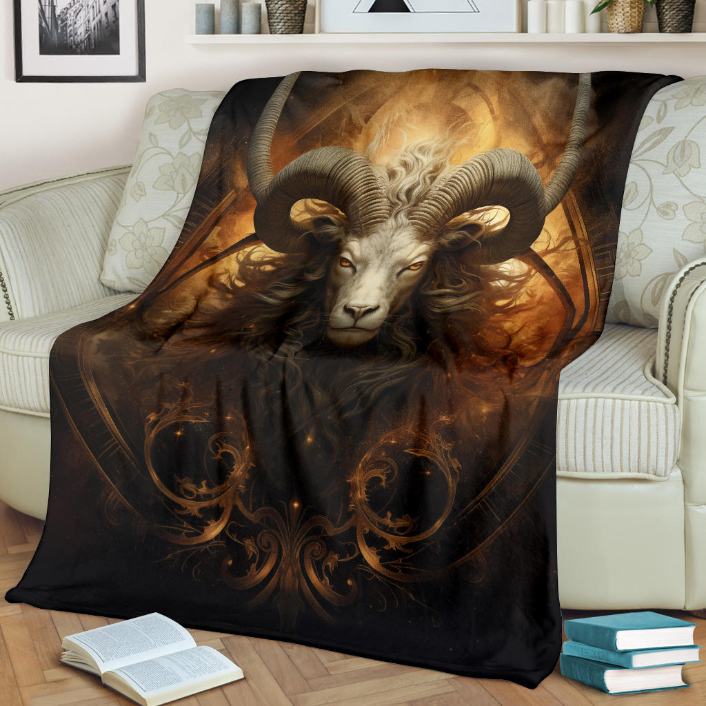 Capricornus Goat Zodiac Sign Blanket, Capricornus Goat Zodiac Gifts, Capricornus Goat Throw Blanket, Capricornus Goat Fleece Blanket