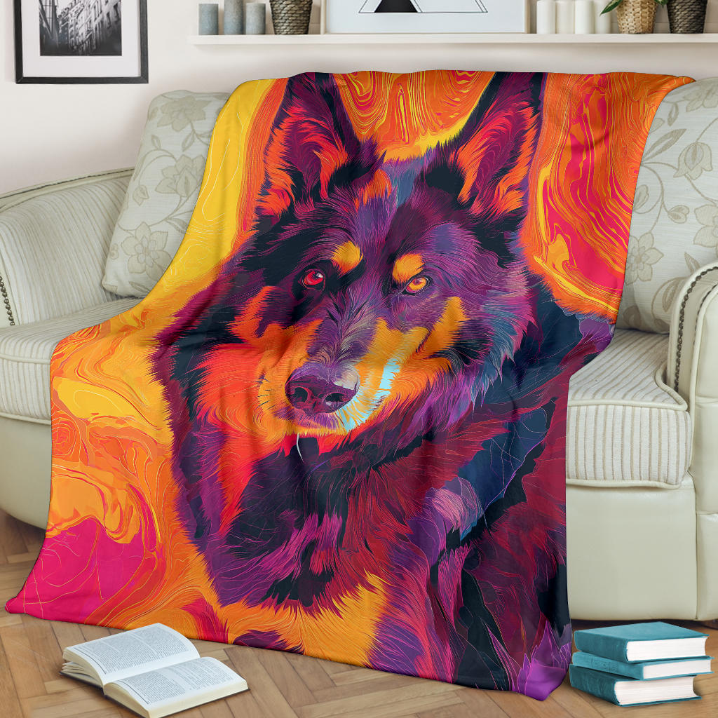 Lapponian Herder Dog Blanket, Trippy Psychedelics Lapponian Herder Dog Fleece Blanket, Lapponian Herder Dog Throw Blanket, Lapponian Herder Dog Gifts