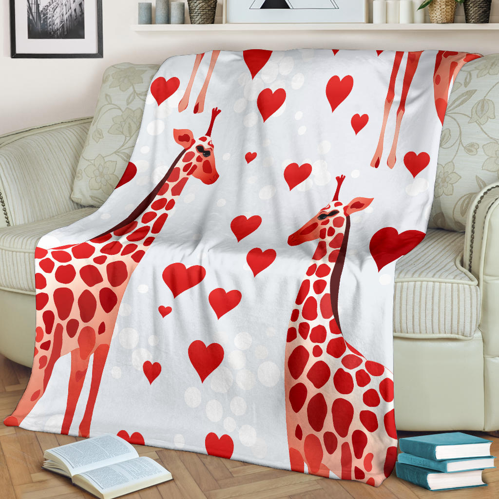 Giraffe Heart Blanket, Giraffe Throw Blanket, Giraffe Fleece Blanket, Giraffe Gifts