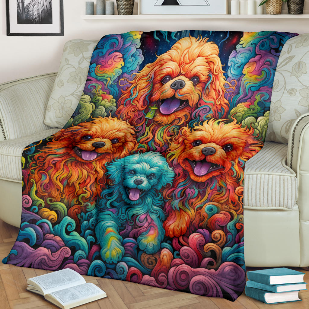 Bolognese Blanket, Trippy Psychedelics Bolognese Fleece Blanket, Bolognese Throw Blanket, Bolognese Gifts