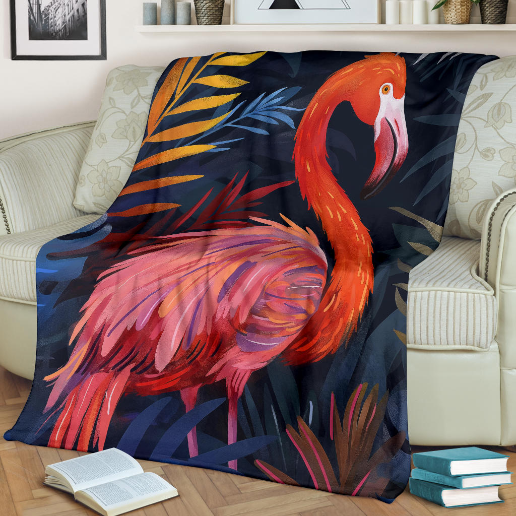 Flamingo Blanket, Trippy Psychedelics Flamingo Fleece Blanket, Flamingo Throw Blanket, Flamingo Gifts