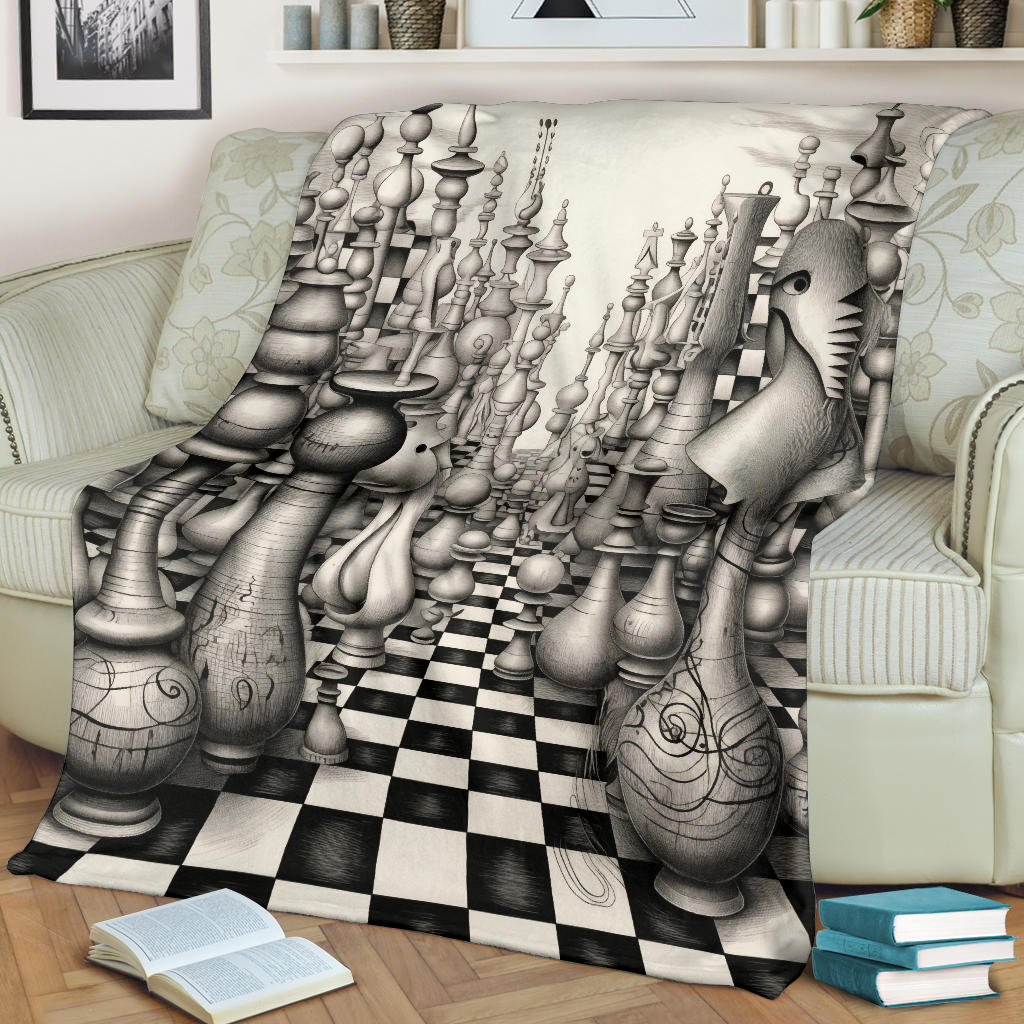 Chess Blanket, Chess Fleece Blanket, Chess Gifts, Chess Neuveau art, Chess Custom Name, Chess Throw Blanket