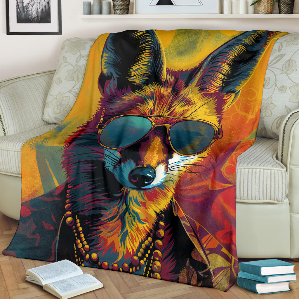 Jackal animal Blanket, Trippy Psychedelics Jackal animal Fleece Blanket, Jackal animal Throw Blanket, Jackal animal Gifts