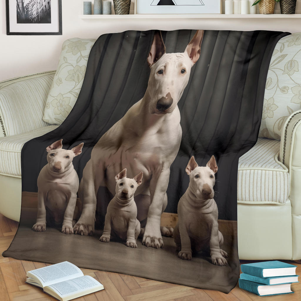 Bull Terrier Family Blanket, Bull Terrier Blanket, Bull Terrier Throw Blanket, Bull Terrier, Bull Terrier Gift