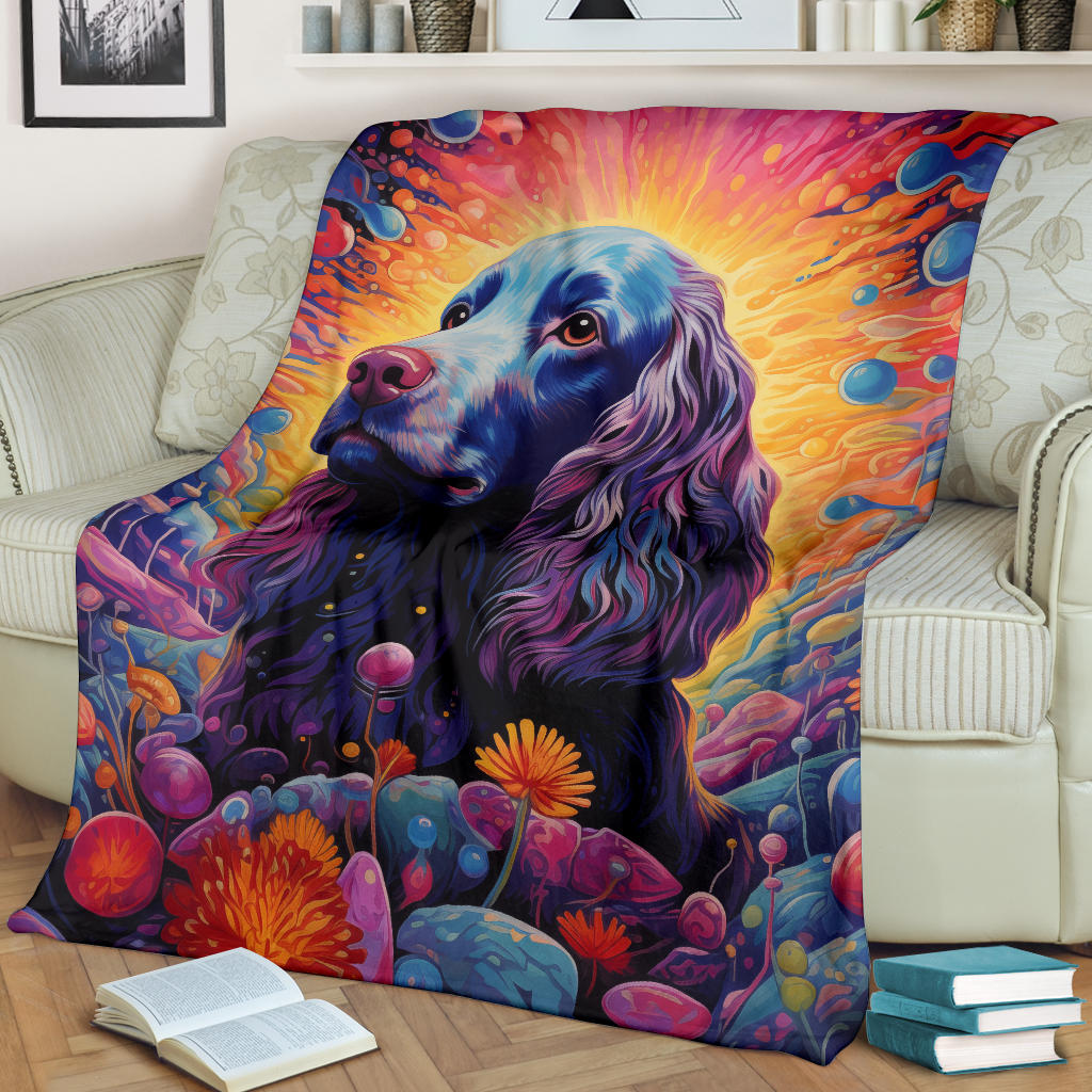 American Water Spaniel Blanket, Trippy Psychedelics American Water Spaniel Fleece Blanket, American Water Spaniel Throw Blanket, American Water Spaniel Gifts