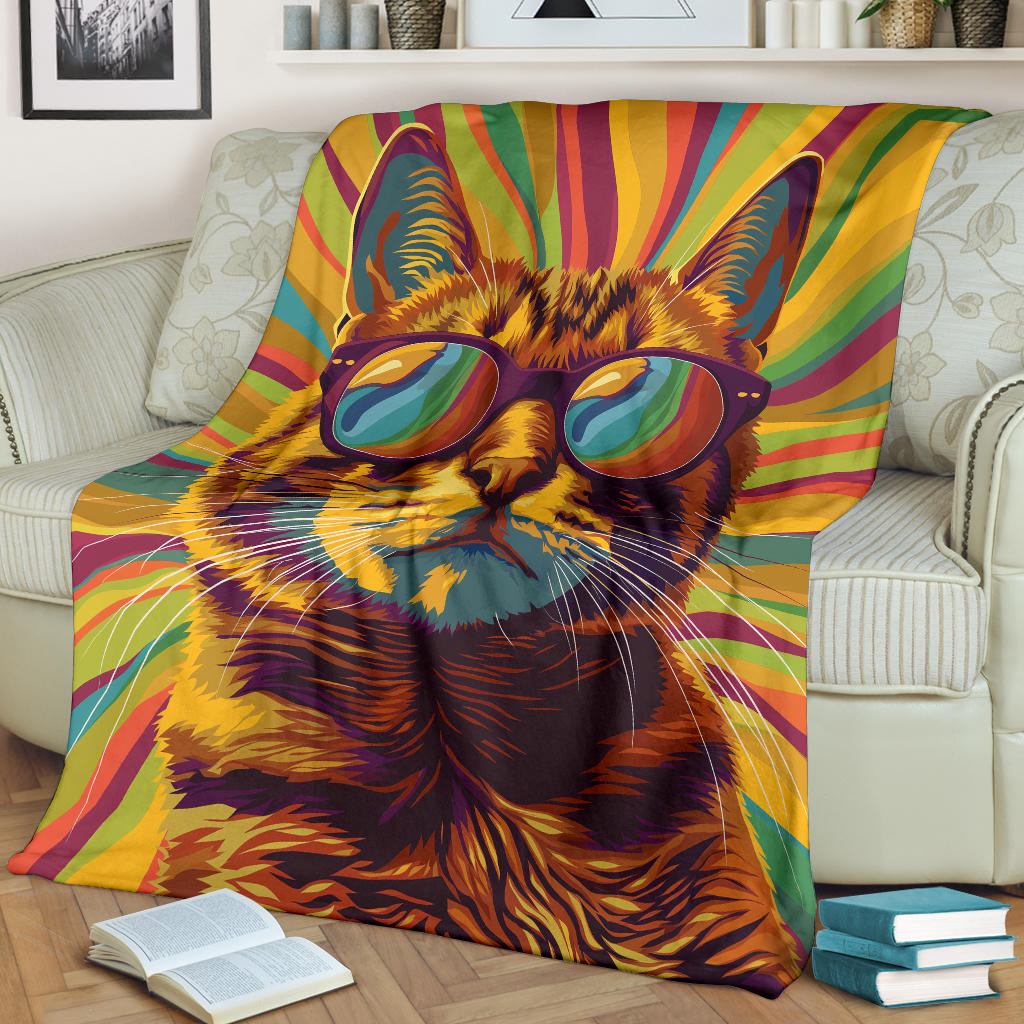 Bengal cat Blanket, Trippy Psychedelics Bengal cat Fleece Blanket, Bengal cat Throw Blanket, Bengal cat Gifts