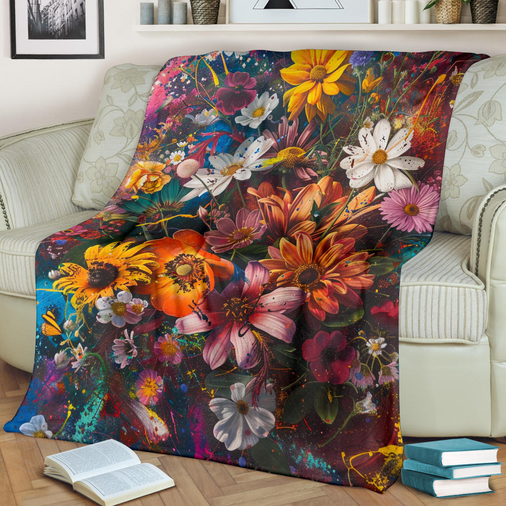 Floral Fantasy Blanket,  Floral Fantasy Estetic Blanket, Floral Fantasy Blanket Gifts, Blanket