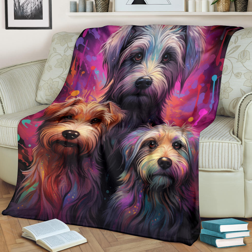 Glen of Imaal Terrier Blanket, Trippy Psychedelics Glen of Imaal Terrier Fleece Blanket, Glen of Imaal Terrier Throw Blanket, Glen of Imaal Terrier Gifts